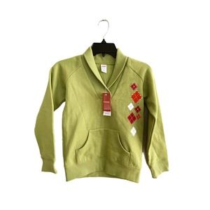 Gymboree Green Argyle Shawl Collar Sweatshirt Kids 7-8